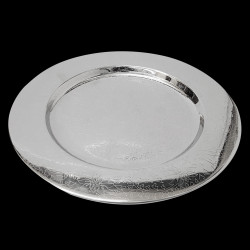 Flowered silver charger plate