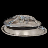Silverplated metal serving dish with large lobster by Franco Lapini, circa 1970