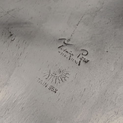 Pewter presentation platter with a mermaid by Piero Figura