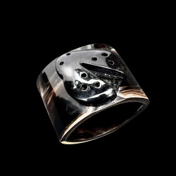 Rond de serviette oval coccinelle corne
