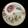 Rare assiette en porcelaine à décor de plume de paon, Christopher Dresser pour Minton, 1876