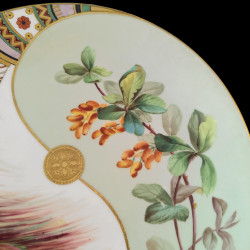 Rare porcelain plate with peacock feather Christopher Dresser for Minton, 1876