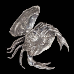 Crab-shaped Caviar Dish in Pewter by Piero Figura