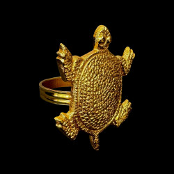 Ronde serviette doré Tortue