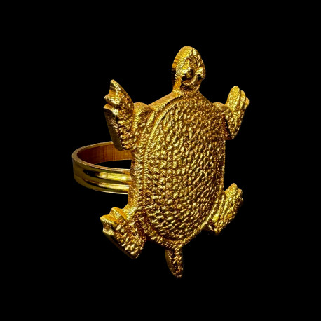 Gold turtle napkin ring