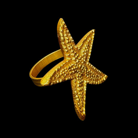 Gold starfish napkin ring