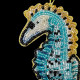 Hippocampe bleu perlé