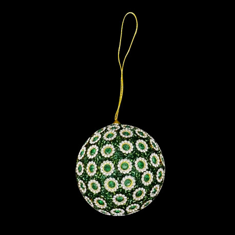 Green Beaded Ball Treasure Christmas Time