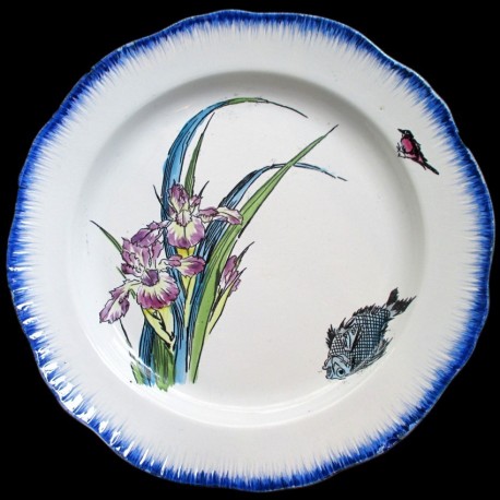 Bracquemond Iris et Poisson assiette