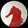 Majolica seahorse large round dish