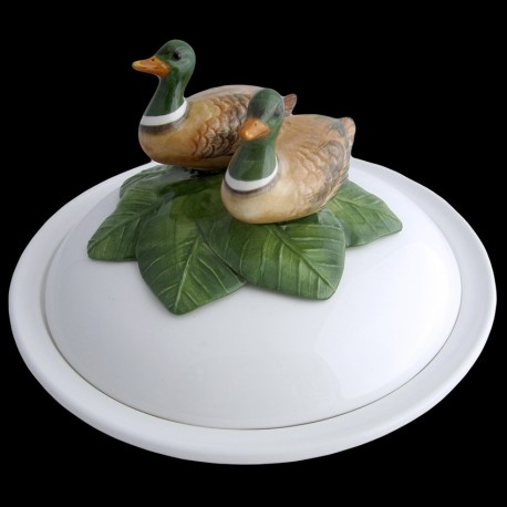 Canards - assiette creuse avec cloche D 23 cm