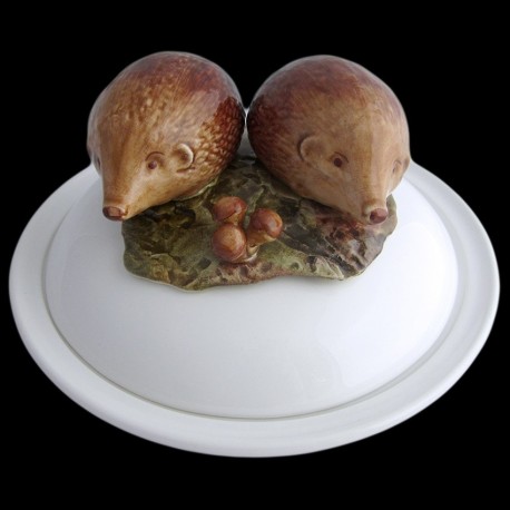 Hérissons - assiette creuse avec cloche D 23 cm