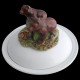 Ours bruns - assiette creuse avec cloche D 23 cm