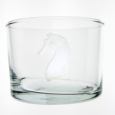 Verre droit bas Hippocampe 120 ml H 6 cm D 8,5 cm