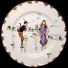 Dessert plate "Le Parisien" 19th century Creil Flower