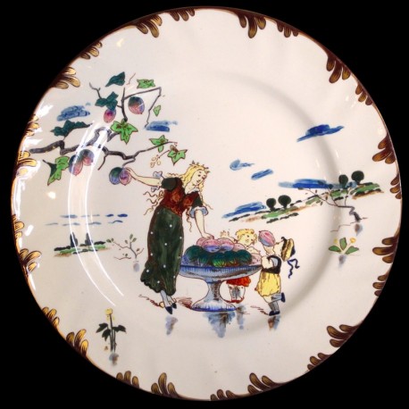 Dessert plate "Le Parisien" 19th century Creil