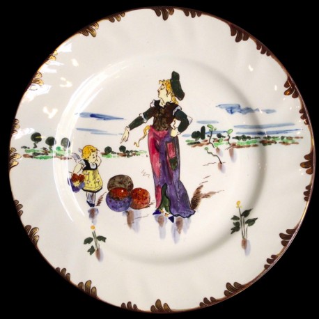 Dessert plate "Le Parisien" 19th century Creil