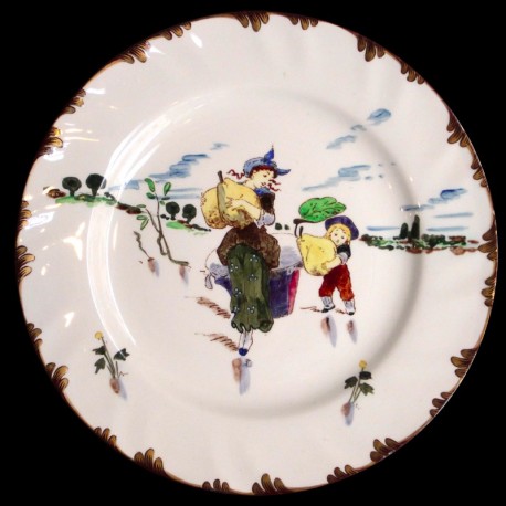 Dessert plate "Le Parisien" 19th century Creil