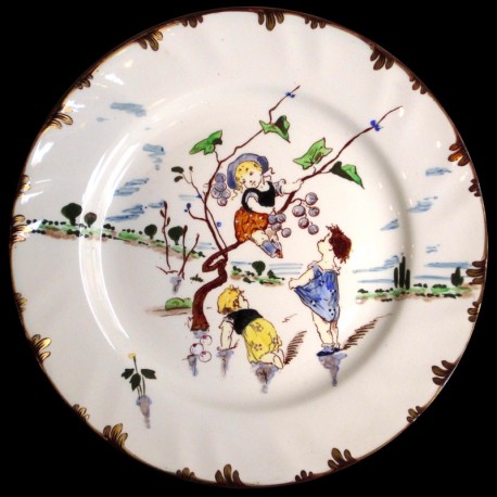 Dessert plate "Le Parisien" 19th century Creil