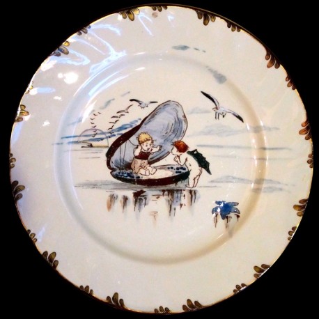 Dinner plate "Le Parisien" 19th century Creil