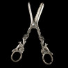 Pair of silver grape scissors fox and grapevine