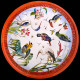 Boîte en tôle de 6 assiettes en tôle "Les Oiseaux" collection Buffon