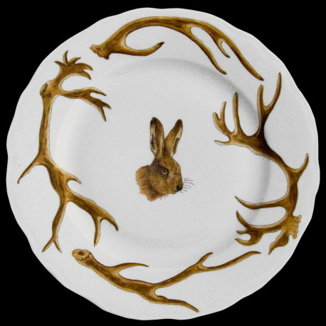 Assiette de table bois mélangés collection porcelaine de Limoges