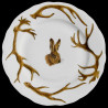 Limoges porcelain dessert plate antler deer and hare head