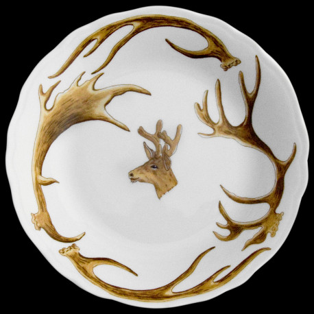 Assiette de table bois mélangés collection porcelaine de Limoges