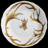 Assiette creuse bois cerf et tête de cerf bois de velours porcelaine de Limoges