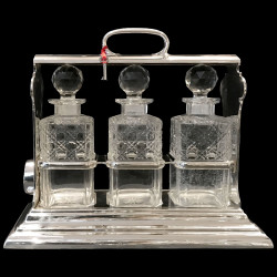 Tantalus 3 carafes cristal Walker&Hall c. 1900