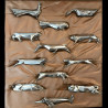12 animal knife-rests by Sandoz for Gallia Christofle, silver plated, c. 1930