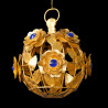 Roses sphere ornament sapphire blue heart