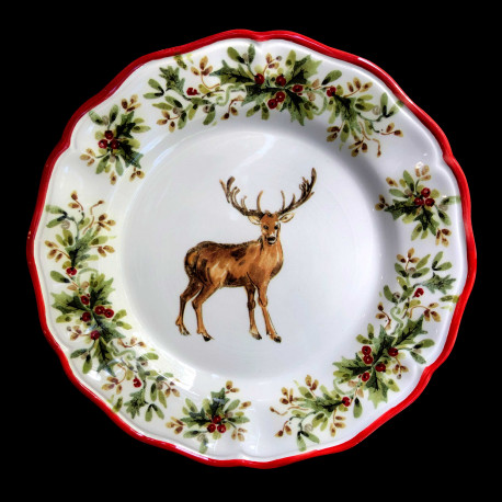 Majolica Deer dessert plate