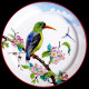 Boîte en tôle de 6 assiettes en tôle "Les Oiseaux" collection Buffon