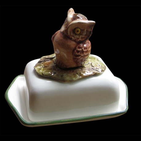 Owl, butter dish