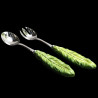 Pair of majolica salad servers