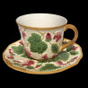 Majolica ivory and red fruits breakfast cup "George Sand"