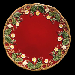 Majolica red desert plate "Georges Sand"