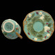 Majolica turquoise breakfast cup and saucer "George Sand"