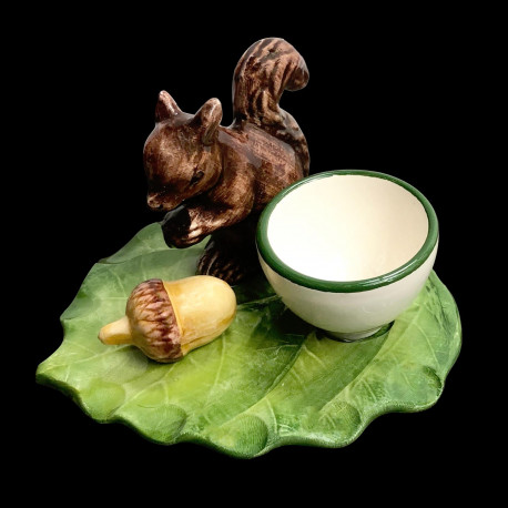 Squirrel and acorn egg cup