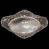 dish oval solid silver openwork XIXth