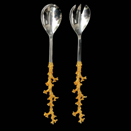 Fork gilded coral handle