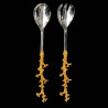 Salad servers gilded coral handle