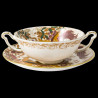 Tasse et sous-tasse à bouillon Royal Crown Derby Olde Avesbury