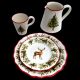 Majolica Deer dessert plate Red nose