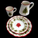 Majolica Christmas Tree dessert plate Red nose