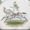 12 Horses dinner plates by Creil & Montereau 19th century