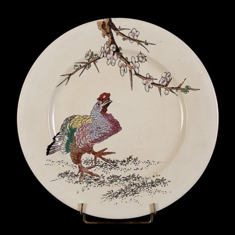 Coq et branche de cerisier japonais assiette D 25,5 cm