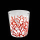 Small straight red coral bush glass